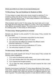 Maybe you would like to learn more about one of these? Calameo Tv Show Essay Tips And Guidelines For Students To Write
