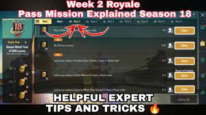 Season 18 Week 2 Royale Pass Mission Explained Pubg Mobile Week 2 All Rp Missions Pubg Season 18 Youtube
