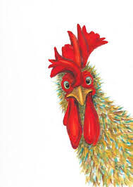 Original Rooster Art Cockerel Painting Farm Animal Farm Yard Animal Chicken Bird Art Bird Lover Colorful Rooster Chicken Painting Rooster Art Rooster Painting Chicken Painting