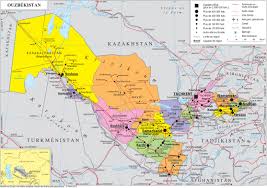 Regions and city list of uzbekistan with capital and administrative centers are marked. Geopolitical Map Of Uzbekistan Uzbekistan Maps Worldmaps Info