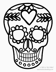 Easy Calavera Mask Heart And Mustache Pumpkin Coloring Pages Skull Coloring Pages Sugar Skull Diy