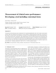 Pdf Measurement Of Clinical Nurse Performance Developing A Tool Including Contextual Items
