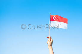 Pngtree has millions of free png, vectors and psd graphic resources for designers.| 4945599 Hand Holding Singapore Flag On Blue Sky Background Singapore National Stock Photo Crushpixel