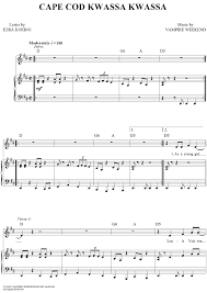 Buy Cape Cod Kwassa Kwassa Sheet Music For Piano Vocal Chords