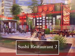 Sushi Restaurant 2 Created For The Sims 4 By Pralinesims Creator Notes Ep Get Together City Living Gp Spa Day Dine Ou Sims 4 Restaurant The Sims 4 Lots Sims