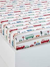 Blanc, crème, beige et bleu. Drap Housse Enfant Auto City Beige Grise Imprime Vertbaudet