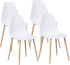 Amazon Com Greenforest Dining Chairs Set Of 4 Mid Century Modern Kitchen Chairs Pl Modern Kitchen Chair Mid Century Modern Kitchen Chair White Dining Chairs