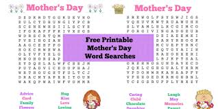 Download Free Printable Mother S Day Word Searches