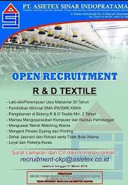Pt Asietex Sinar Indopratama Cikampek Via Email Loker Email
