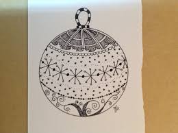 Zentangle Christmas Bauble Christmas Drawing Christmas Card Design Christmas Ornament Template