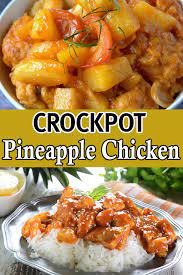 Slow Cooker Pineapple Chicken Crockpot Hawaiian Pineapple Chicken Recipe Crockpot Pineapple Chicken Chicken Crockpot Recipes Healthy Crockpot