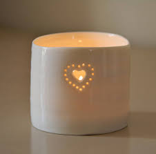Unusual studio pottery candlestick and tealight holder ceramic. Porcelain Double Heart Tealight Pottery Candle Pottery Candle Holder Ceramic Candle Holders
