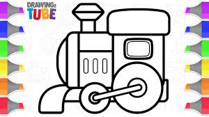 Easy Toy Train Drawing And Coloring For Kids Bob The Train Drawingz Train Drawing Coloring For Kids Toy Train