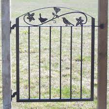 Metal Art Iron Garden Gate With Birds And Flowers Etsy In 2021 Iron Garden Gates Wrought Iron Garden Gates Garden Gate Design
