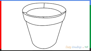 How To Draw A Flower Pot Step By Step 5 Easy Phase Video