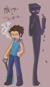 Steve And Enderman Anime Minecraft Drawings Minecraft Anime Minecraft Art