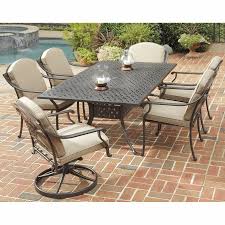 Many models also come with practical features like breathable mesh seats and plush colorful cushions. Home Styles Covington 7 Piece Metallic Chocolate Aluminum Patio Dining Set In The Patio Dining Sets Department At Lowes Com