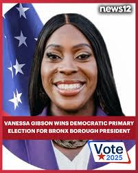 ELECTION UPDATE: Incumbent candidate Vanessa Gibson has won the Democratic  primary election for BronxBorough President. Continue to track the primary  elections with News 12. https://bit.ly/4lqASQf
