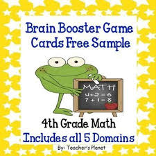 Free 4th Grade Math Brain Booster Game Task Cards Sample Brain Booster 4th Grade Math Common Core Math