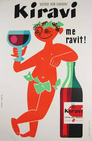 Kiravi Me Ravit By Jean Colin 1955 France Beautiful Vintage Poster French Wine Spirit Poster Features Wine Poster Vintage Posters Vintage Advertisements