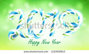 2019 Happy New Year Background Vector Numbers 2019 Christmas Colours Green Classic Xmas 3d Candy Cane New Y Happy New Year Background Happy New Year Happy