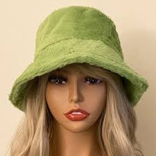 Curly Frills Mint Green Faux Fur Bucket Hat-festival Hat-floppy Hat-fur  Hat-fake Fur Hat-rave Hat-mint Fur Hat-sage Green Fur-y2k Vegan Hat