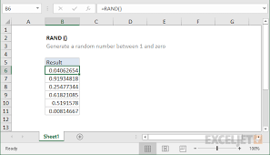 How To Use The Excel Rand Function Exceljet