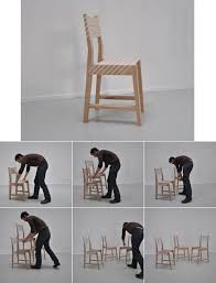 Stacking Chair Where The Three Stacked Chairs Together Form A Single Usable Chair Clever Stacking Chairs Cool Chairs Chair