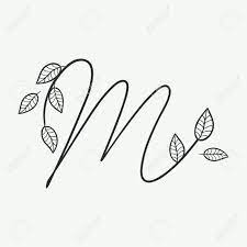 Art print of letter m with floral background. Calligraphy Alphabet Decorative Handwritten Font Vector Letter Royalty Free Cliparts Vectors And Stock Illustration Image 128968034