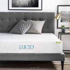 10 inch gel memory foam mattress. Amazon Com Lucid 10 Inch 2019 Gel Memory Foam Mattress Queen White Home Kitchen