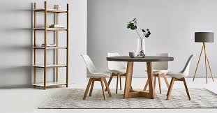 Lounge Lovers Furniture Marina Round Cement 6 Piece Dining Set Round Concrete Dining Table Concrete Dining Table Round Dining Table