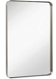 Black And Gold Rectangular Wall Mirror Hamilton Hills Contemporary Brushed Metal Wall Mirror Glass Panel Silver Framed Rounded Corner Deep Set Design Mir Gold Mirror Wall Mirror Wall Metal Walls