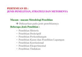 Jenis Penelitian Strategi Dan Metodenya Ppt Download
