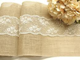 Burlap Table Runner With Dusty Hay Country Lace Table Runner Wedding Linens Rustic Wedding Lace Table Runner Wedding Vintage Table Runner Table Runners Wedding