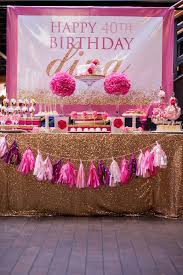 This sweet pink and gold princess themed birthday party was submitted by ashley pettiette of paper dime design. Kara S Party Ideas Glamorous Pink Gold 40th Birthday Party
