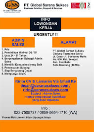 Info loker yayasan global rsm consultant selnajaya bkk smk has 258,841 members. Loker Pt Global Sarana Sukses Lowongan Kerja Terbaru Indonesia 2021