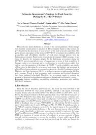 Pdf Indonesia Government S Strategy For Food Security During The Covid 19 Period