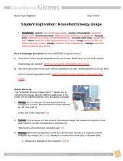An energy unit used by electric companies to measure energy sales: Householdenergyse Kr Finished Name Kyle Reighard Date Student Exploration Household Energy Usage Vocabulary Current Flow Of Electrical Charge Energy Course Hero