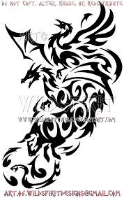 Tribal bull tattoos is an appropriate tattoo design choice for those who are looking for a strong and heroic look. Phoenix Dragon Ox And Snake Tribal Design By Wildspiritwolf Fur Affinity Dot Net