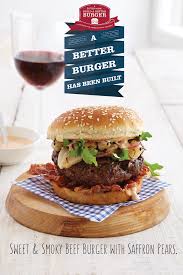 Burger Recipes Sweet And Smoky Spanish Beef Burgers With Pickled Saffron Pears W Zinfandel Recipes Burger Burger Recipes
