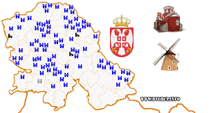 Restaurantes, hoteles, bares, cafeterías, bancos. Mapa Dvorci I Letnjikovci Vojvodine