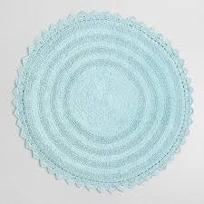 Finished With A Crocheted Border Our Exclusive Round Cotton Bath Mat Is Ideal For Keeping Small Spaces Comfortably Drip Free Badteppich Badvorleger Badematte