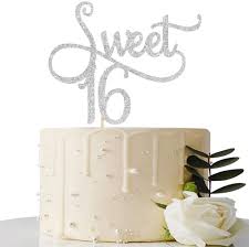 So it's deserve big celebration. Amazon Com Sliver Glitter Sweet 16 Cake Topper 16th Birthday Cake Topper Sweet Sixteen Themes Party Decoration Supplies Grocery Gourmet Food