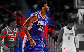 Hdwallsource is proud to showcase 4 hd embiid wallpapers for your desktop or laptop. Download Wallpapers Joel Embiid Cameroonian Basketball Player Philadelphia 76ers Defender The Process Blue Red Paint Splashes Creative Art Nba Usa Basketball National Basketball Association Grunge For Desktop Free Pictures For Desktop Free