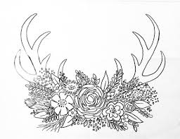 Free Printable Coloring Sheet Deer Antler Traceable Angelafineart Copyright Angela Anderson Not For Commercial Antler Drawing The Art Sherpa Coloring Pages