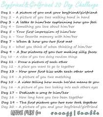 Boy Friend And Girl Friend 20 Day Challenge From 30daychallengearchive Tumblr Com Relationship Advic 20 Day Challenge Relationship Challenge Challenge Quotes