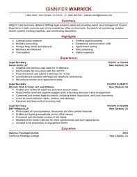 New york, california, texas, illinois, and florida; Best Legal Secretary Resume Example Livecareer