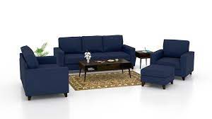 Me pareció ver una linda gatita ¡doblete! Urban Solid Wood Fabric 3 2 1 With Puffy Sofa Set Blue Color Urban Couch