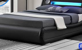 You get a double bed's worth of sleeping space. Bluetooth Ottoman Storage Bed Frame With Led Lights Black Kingsize