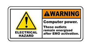 Custom chemical hazard sign, custom chemical warning sign. Warning Computer Power These Outlets Remain Energize After Emo Activation Electrical Hazard Sign Board Water Proof Signature Board Foam Board Amazon In Office Products